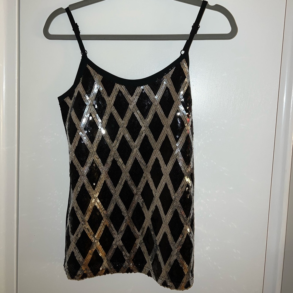 Sequin black top